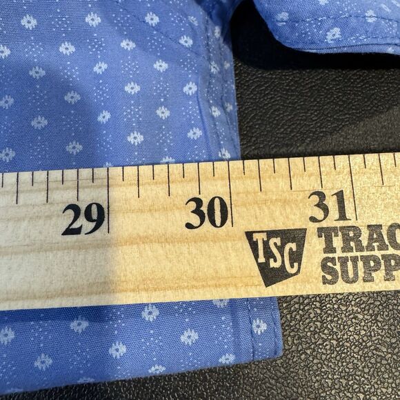 Panhandle Men's XXL Blue Dotted Button Down Long Sleeve Western Shirt Floral - Picture 7 of 10